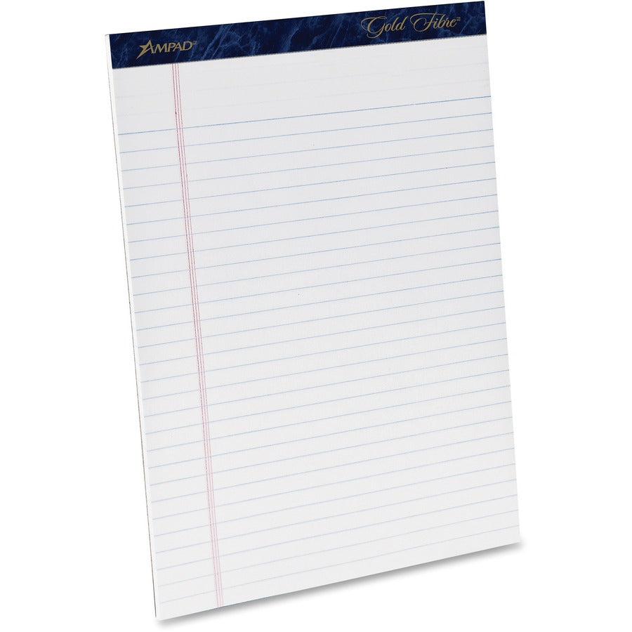 TOPS Gold Fibre Ruled Perforated Writing Pads - Letter - Right