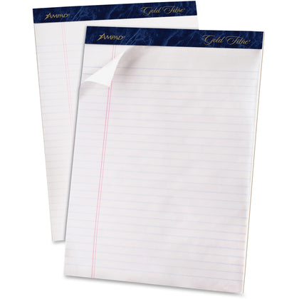 TOPS Gold Fibre Ruled Writing Pads - Letter Size - Watermark - 50 Sheets - Legal & Jr.
