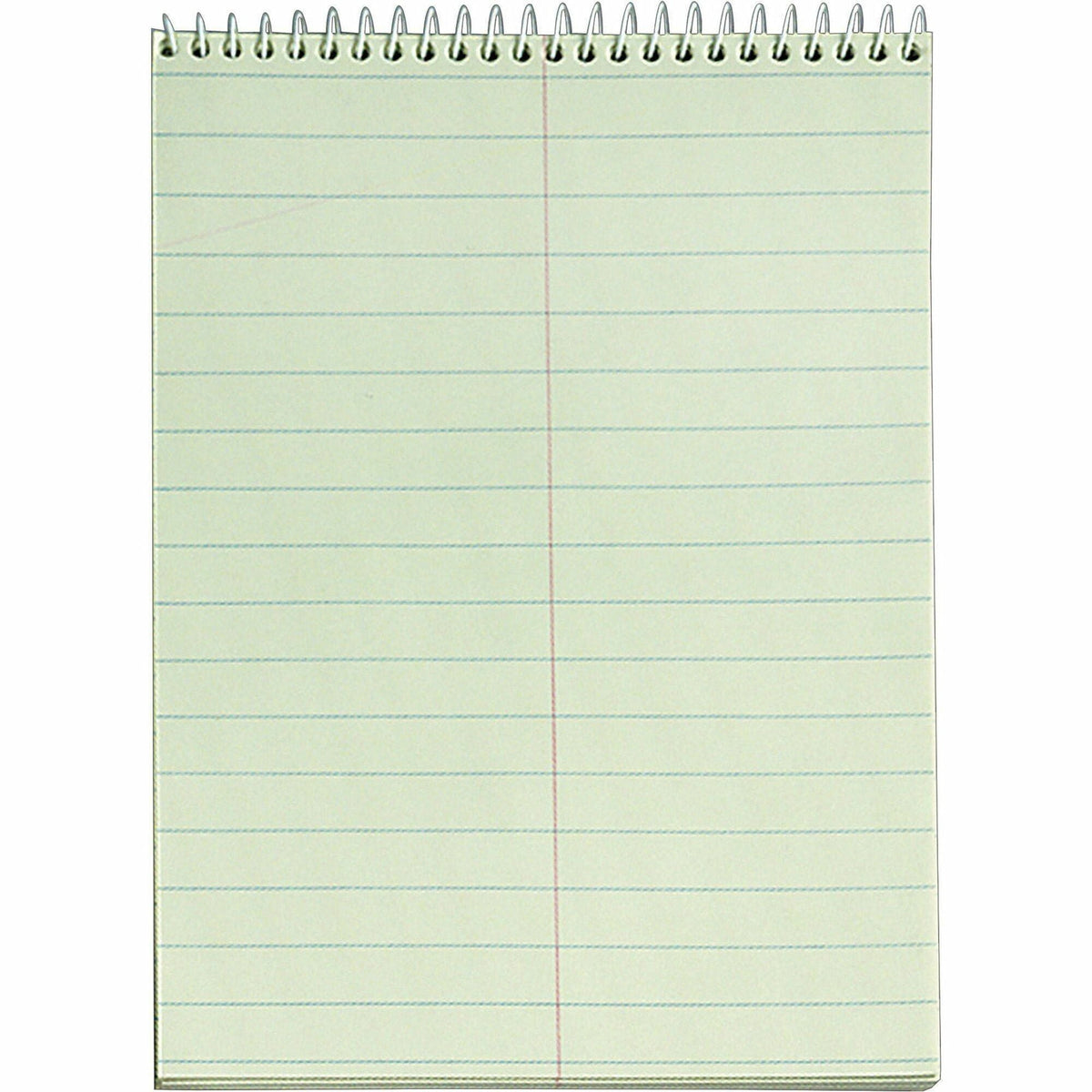 TOPS Green Tint Steno Books - 60 Sheets - Wire Bound - Ruled Margin - 6’’ x 9’’ Sheet Size - Paper - Hardboard Cover