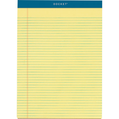 TOPS Letr-Trim Narrow Ruled Legal Pads - 100 Sheets - Canary Paper - 8.5’’ x 11.75’’ - 6/Pack - Letter & Jr.