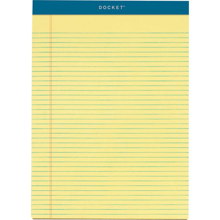 TOPS Letr-Trim Narrow Ruled Legal Pads - 100 Sheets - Canary Paper - 8.5’’ x 11.75’’ - 6/Pack - Letter & Jr.