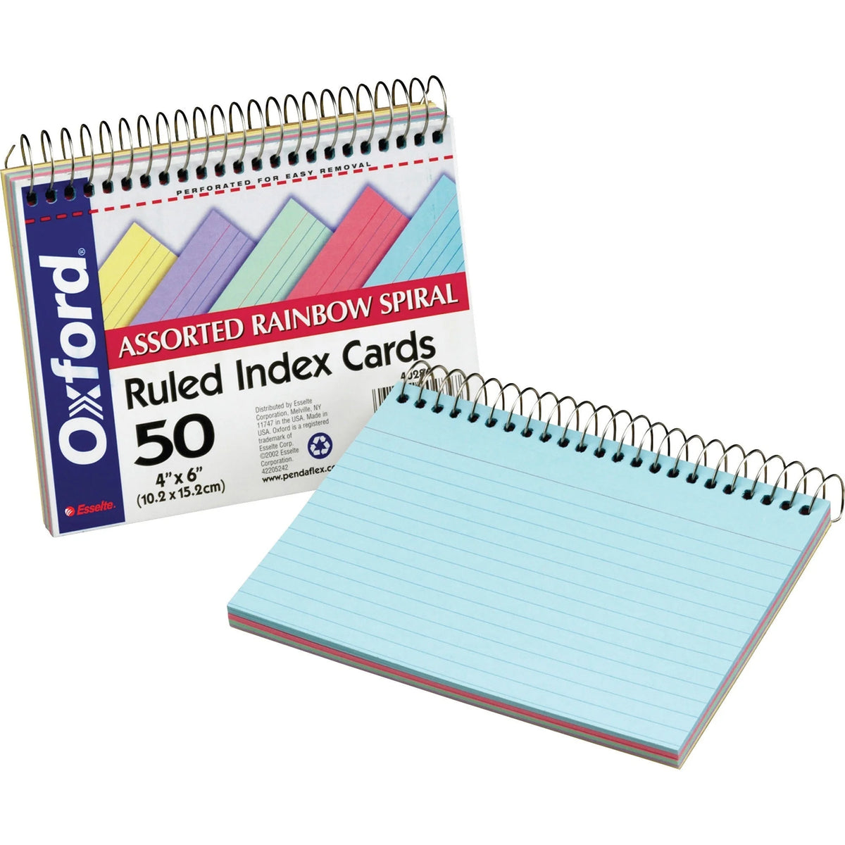 TOPS Oxford Spiral Bound Ruled Index Cards - Front Ruling - 6’’ x 4’’ Sheet Size - Perforated - 1 Each - & Accessories