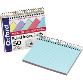 TOPS Oxford Spiral Bound Ruled Index Cards - Front Ruling - 6’’ x 4’’ Sheet Size - Perforated - 1 Each - & Accessories