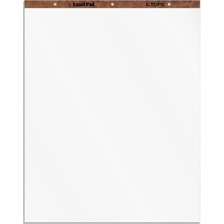 TOPS Plain Paper Easel Pads - 50 Sheets - 27’’ x 34’’ - White - Perforated - 2/Carton