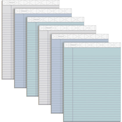 TOPS Prism Plus Colored Paper Pads - 50 Sheets - Assorted Colors - 8.5’’ x 11.75’’ - 6 Pack - Letter Legal & Jr.