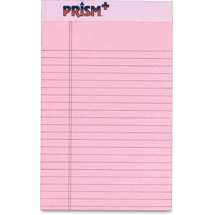 TOPS Prism Plus Jr. Legal Pads - Pink Hard Cover Perforated - 5’’ x 8’’ - 12/Pack - Letter &