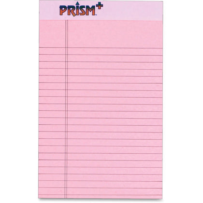TOPS Prism Plus Jr. Legal Pads - Pink Hard Cover Perforated - 5’’ x 8’’ - 12/Pack - Letter &
