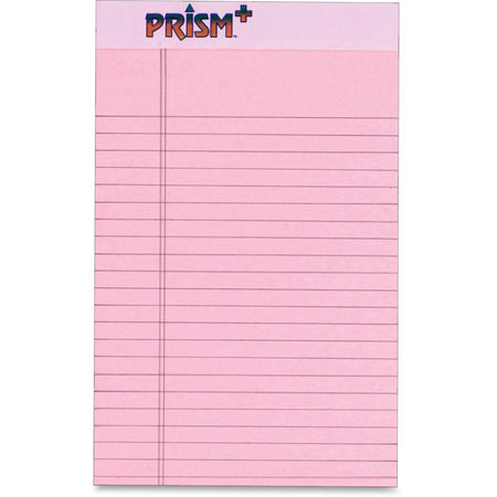 TOPS Prism Plus Jr. Legal Pads - Pink Hard Cover Perforated - 5’’ x 8’’ - 12/Pack - Letter &