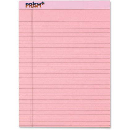 TOPS Prism Plus Pink Paper Pads - 50 Sheets - Ruled - 8.5’’ x 11.75’’ - Hard Cover - 12 Pack - Letter Legal & Jr.