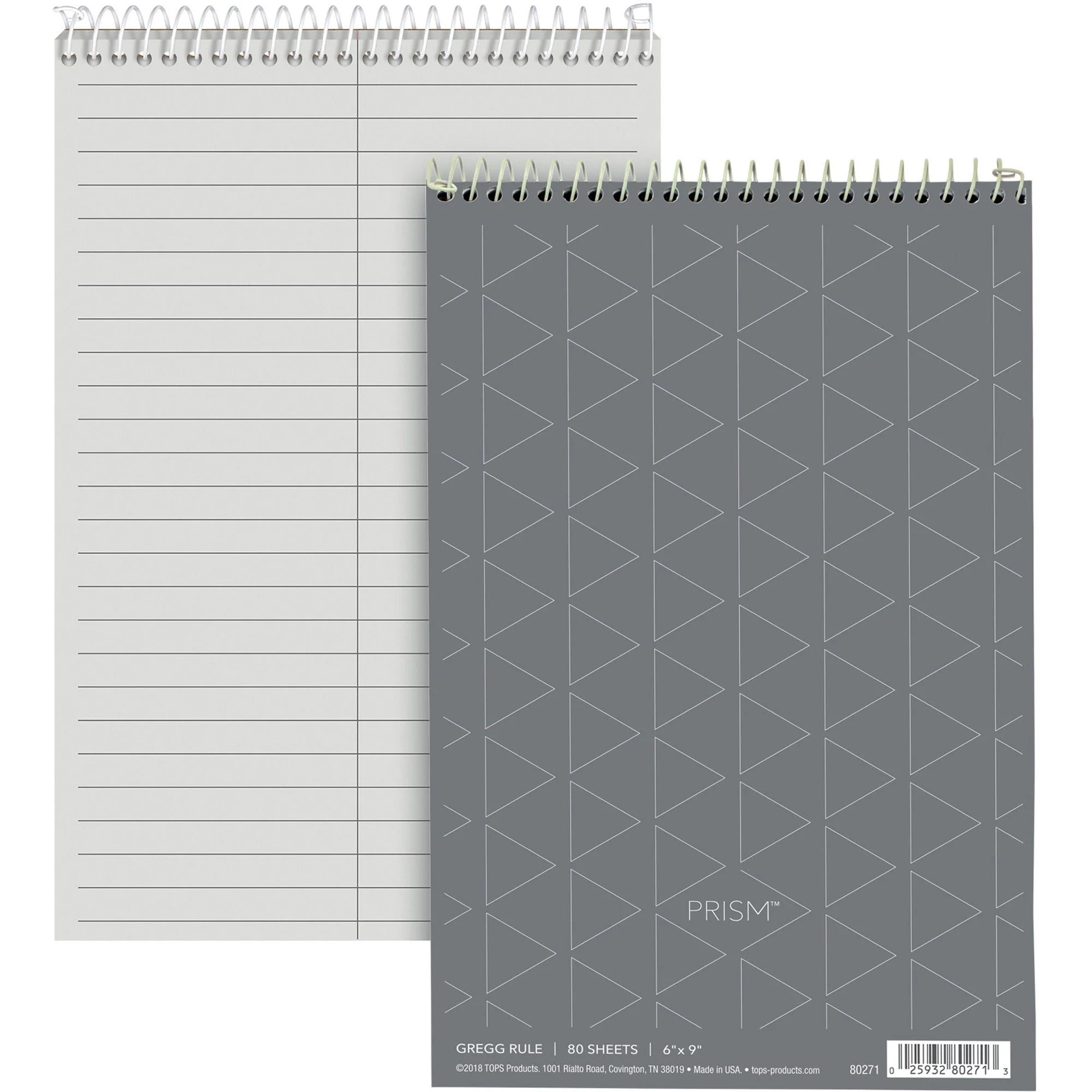TOPS Prism Steno Books: 80 Sheets Coilock Gregg Ruled Margin - Notebooks