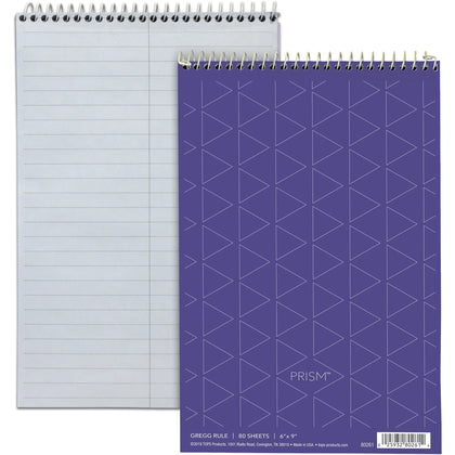 TOPS Prism Steno Books: 80 Sheets Gregg Ruled Orchid Paper - 6’’ x 9’’ - Wire Bound - Notebooks