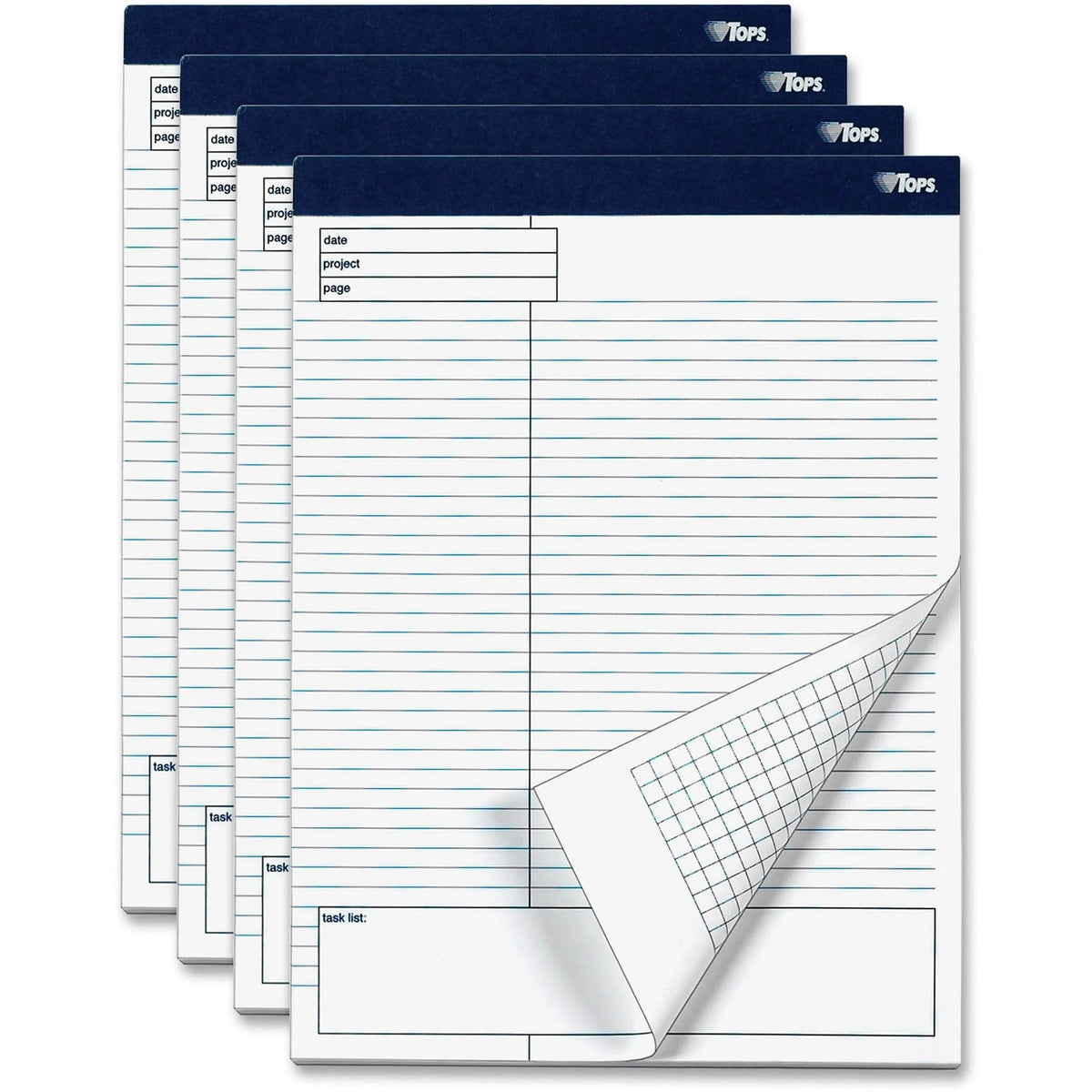 TOPS Project Planning Pads: 8 1/2’’ x 11 3/4’’ White Chipboard Sheets - Letter Legal & Jr. Pads