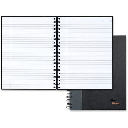 TOPS Royale Executive Notebook - 96 Sheets - 8’’ x 10 1/2’’ - Black Geltex Gray Cover - Notebooks