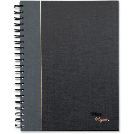 TOPS Royale Executive Notebook - 96 Sheets - 8’’ x 10 1/2’’ - Black Geltex Gray Cover - Notebooks