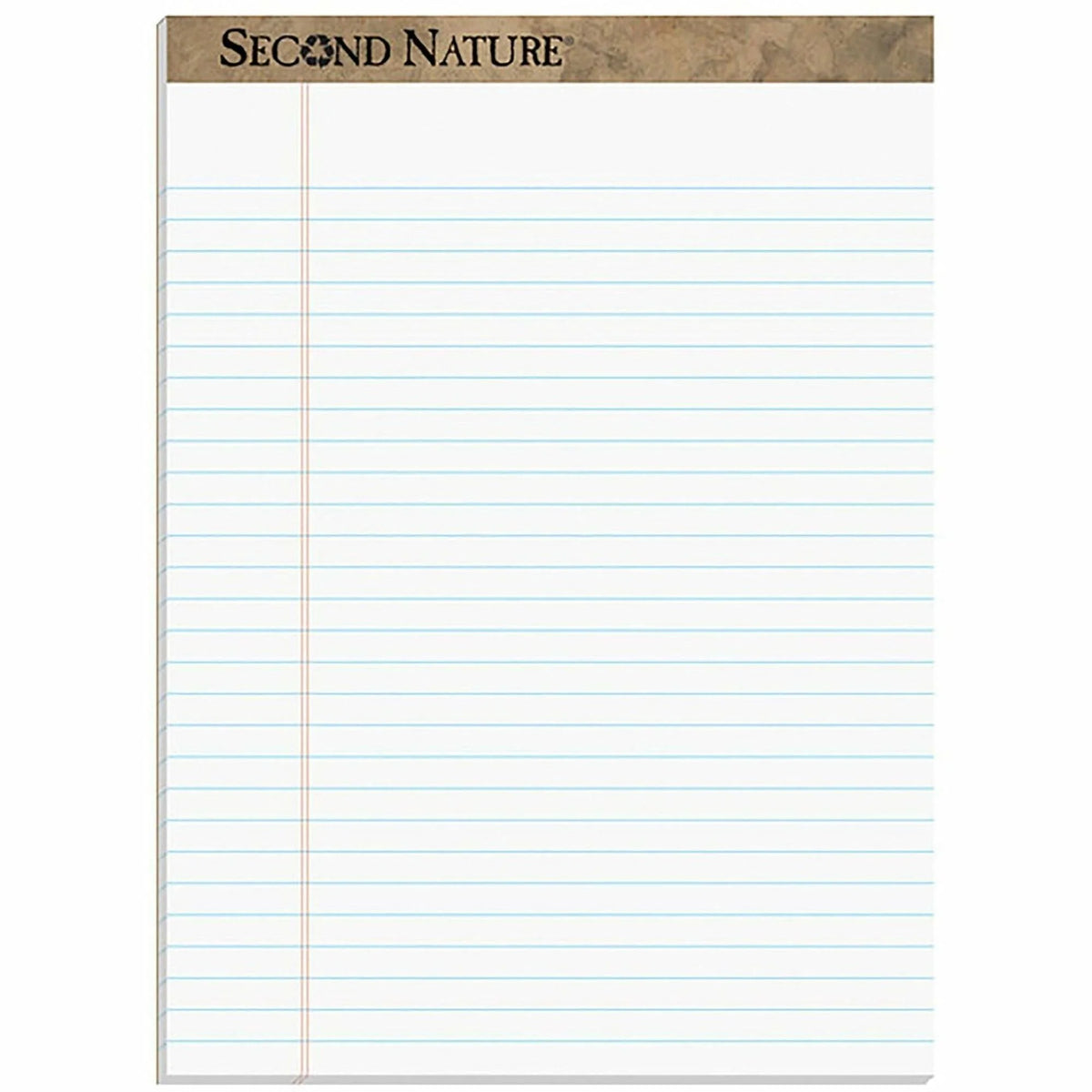TOPS Second Nature Legal Rule Recycled Writing Pad - 50 Sheets - White Paper - Letter & Jr. Pads