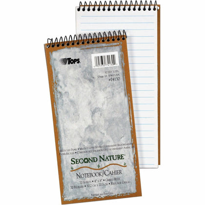TOPS Second Nature Recycled Steno Book - 70 Sheets Gregg Ruled Margin - Notebooks