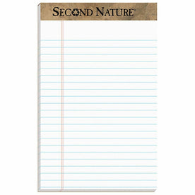 TOPS Second Nature Recycled Writing Pads - Jr. Legal - 50 Sheets - White Paper - Letter &