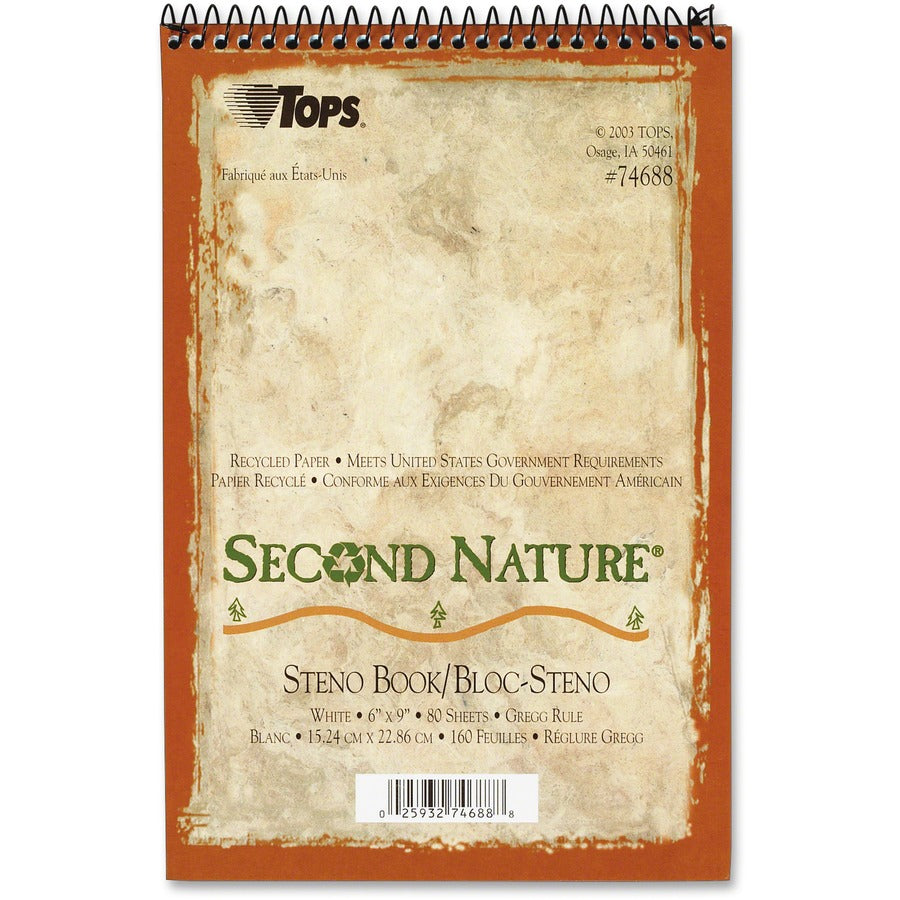 TOPS Second Nature Spiral Reporter/Steno Notebook - Front