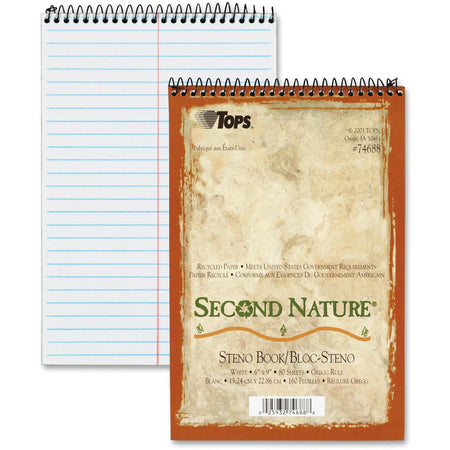 TOPS Second Nature Spiral Reporter/Steno Notebook - 2000