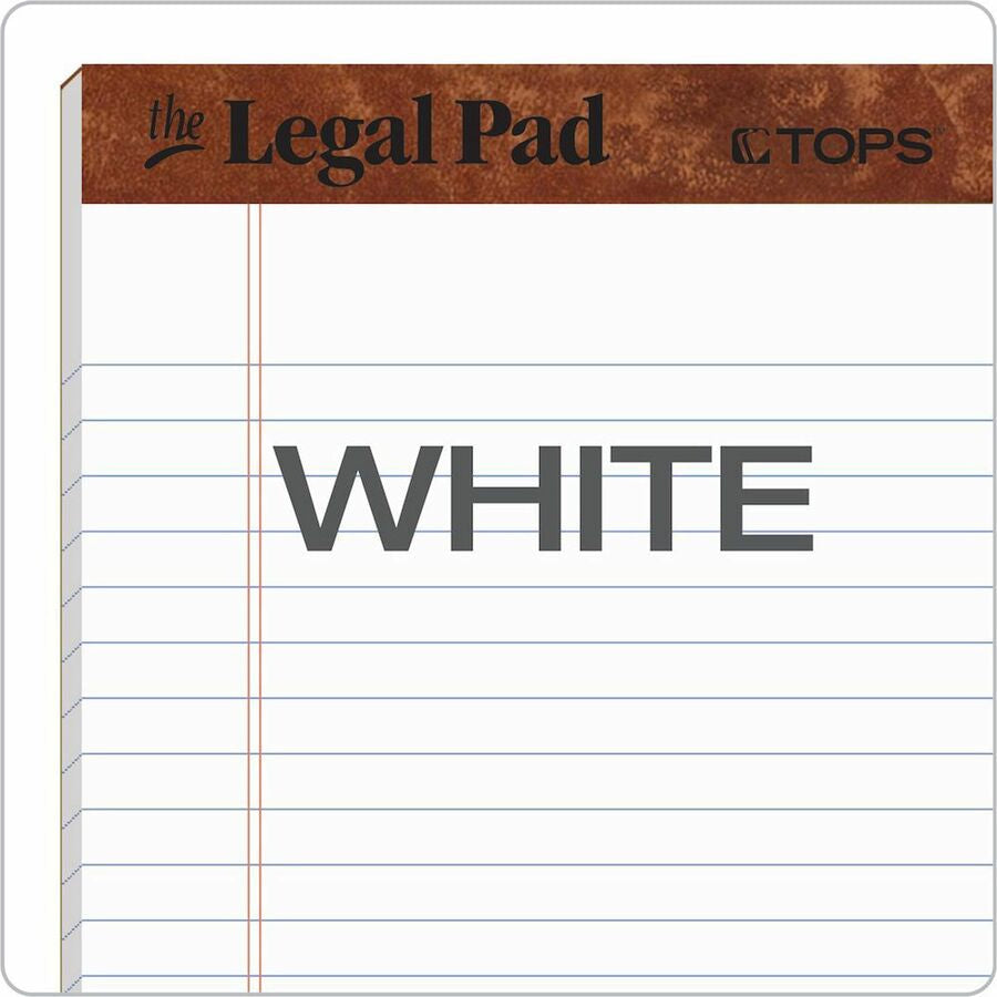 TOPS The Legal Pad Writing - 50 Sheets - Double Stitched - 0.28’’ Ruled - 16 lb Basis Weight - Jr.Legal - 5’’ x 8’’