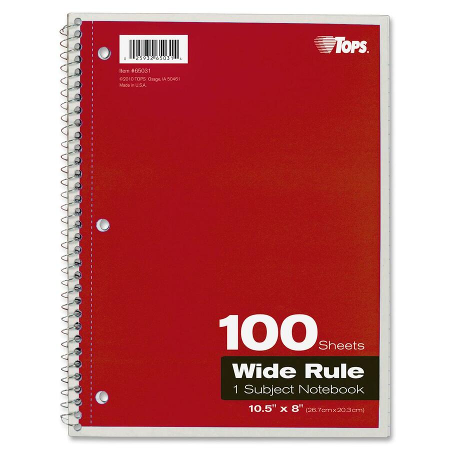 TOPS Wide Rule 1-subject Spiral Notebook - Alternate-Image4