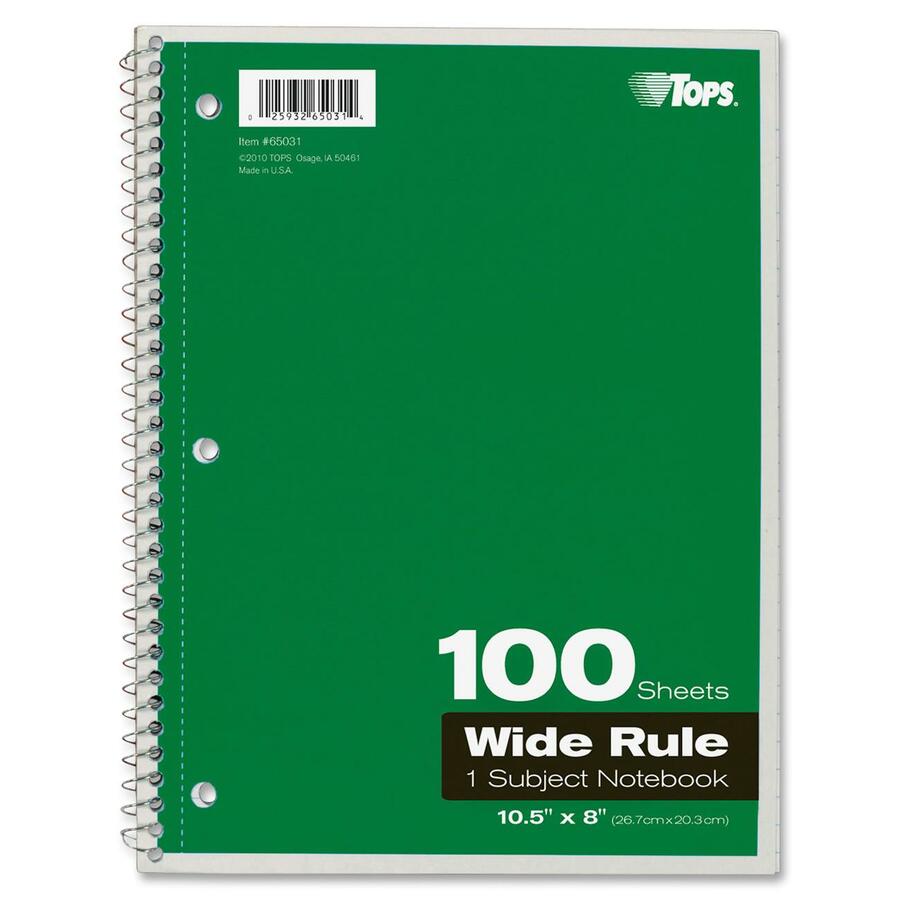 TOPS Wide Rule 1-subject Spiral Notebook - Alternate-Image2