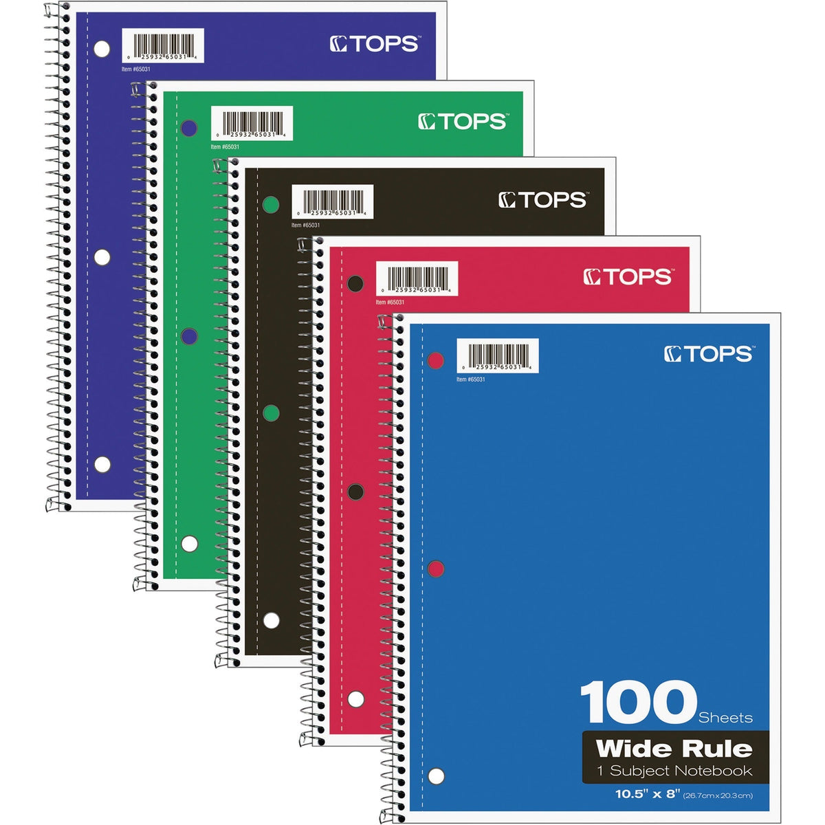 TOPS Wide Rule 1-subject Spiral Notebook - 2000