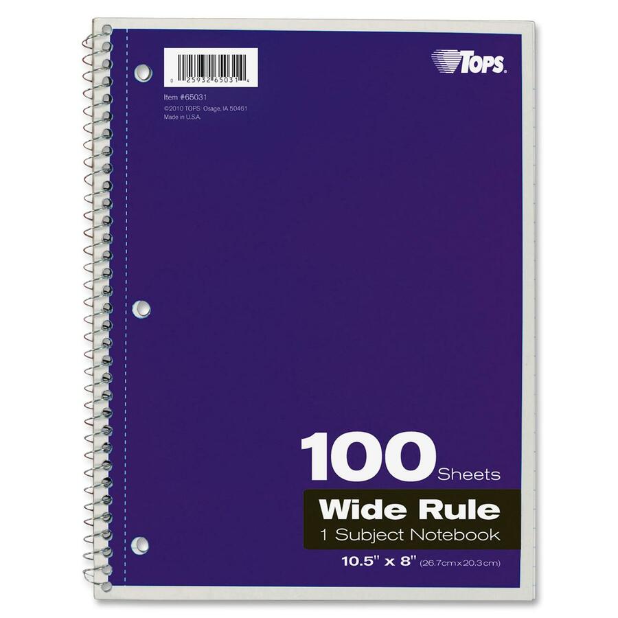 TOPS Wide Rule 1-subject Spiral Notebook - Alternate-Image3