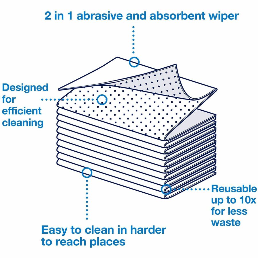 TORK 2 in 1 Scouring and Cleaning Foodservice Towel White, Absorbent, 1 x 120 Sheets - Alternate-Image2