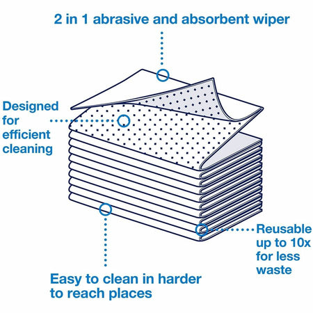 TORK 2 in 1 Scouring and Cleaning Foodservice Towel White, Absorbent, 1 x 120 Sheets - Alternate-Image2