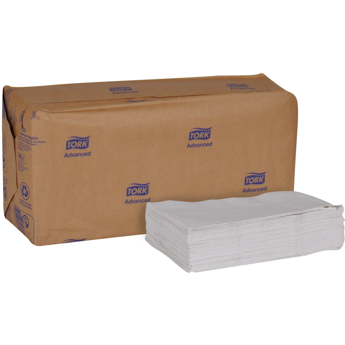 TORK Advanced Soft Minifold Dispenser Napkin 13’’ Width x 12’’ Length White 12 / Carton 1 Ply Fiber (TRKD820) - Napkins