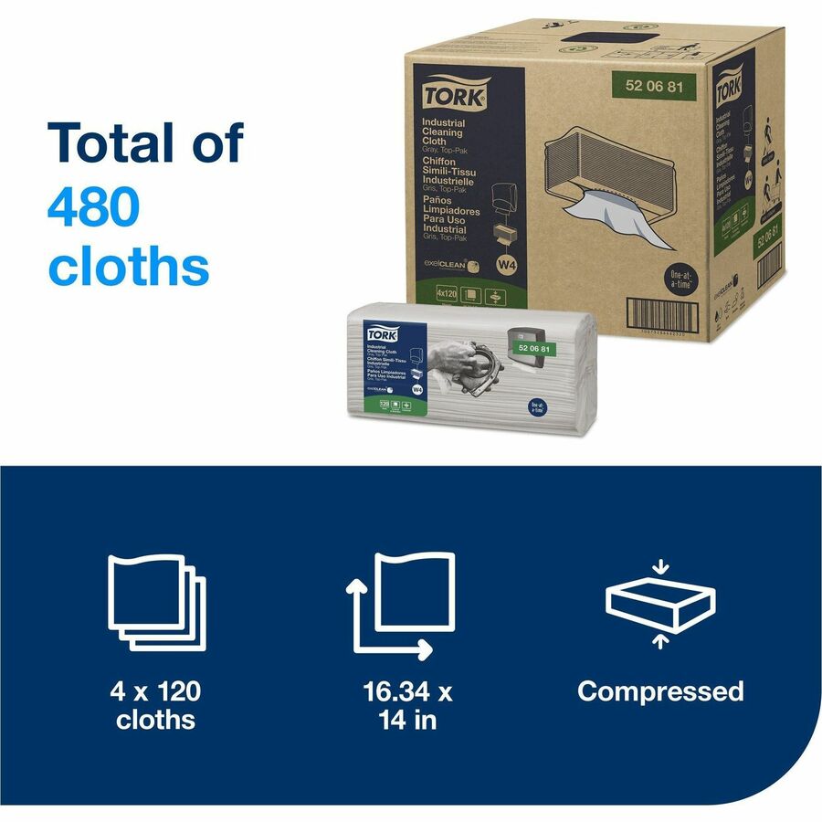 TORK Industrial Cleaning Cloth Gray W4 - Alternate-Image1