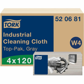 TORK Industrial Cleaning Cloth: Gray W4 Textured - 120/Pack - Sponges Pads & Wipers