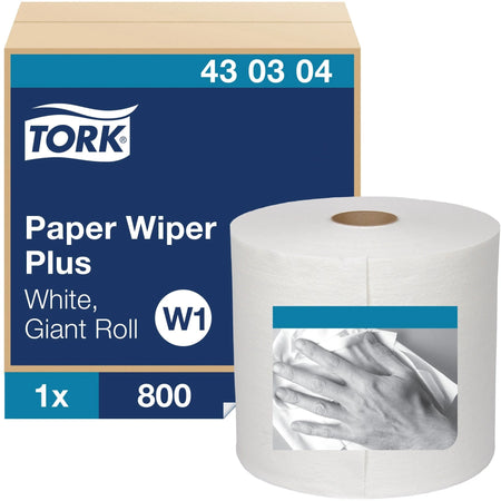 TORK Paper Wiper Plus: 1 Ply 800 Sheets 12.25’’ Roll Diameter - Sponges Cleaning Pads & Wipers
