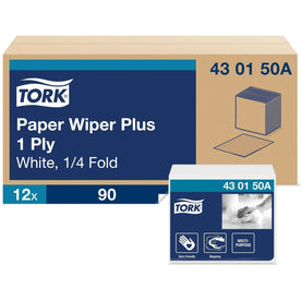 TORK Paper Wiper Plus: White Self-Dispensing 1-Ply 90/Pack - Sponges Cleaning Pads & Wipers