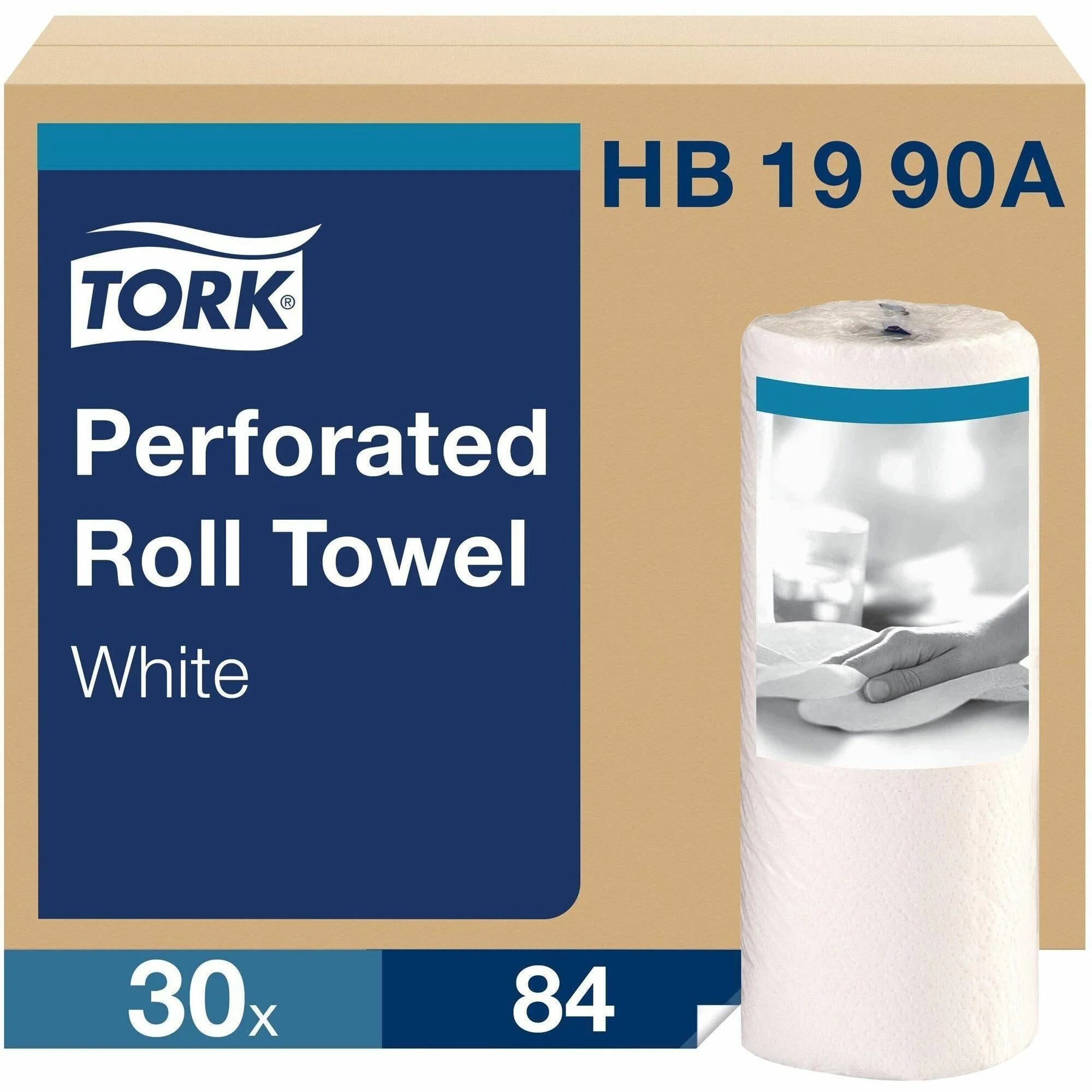 TORK Perforated Towel Rolls: 2-Ply 11’’ x 63 ft 84 Sheets/Roll - Paper Towels