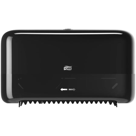 TORK Twin Bath Tissue Roll Dispenser Black T7 - Coreless - 8.2’’ Height x 14.2’’ Width 5.1’’ Depth - Plastic - Bathroom