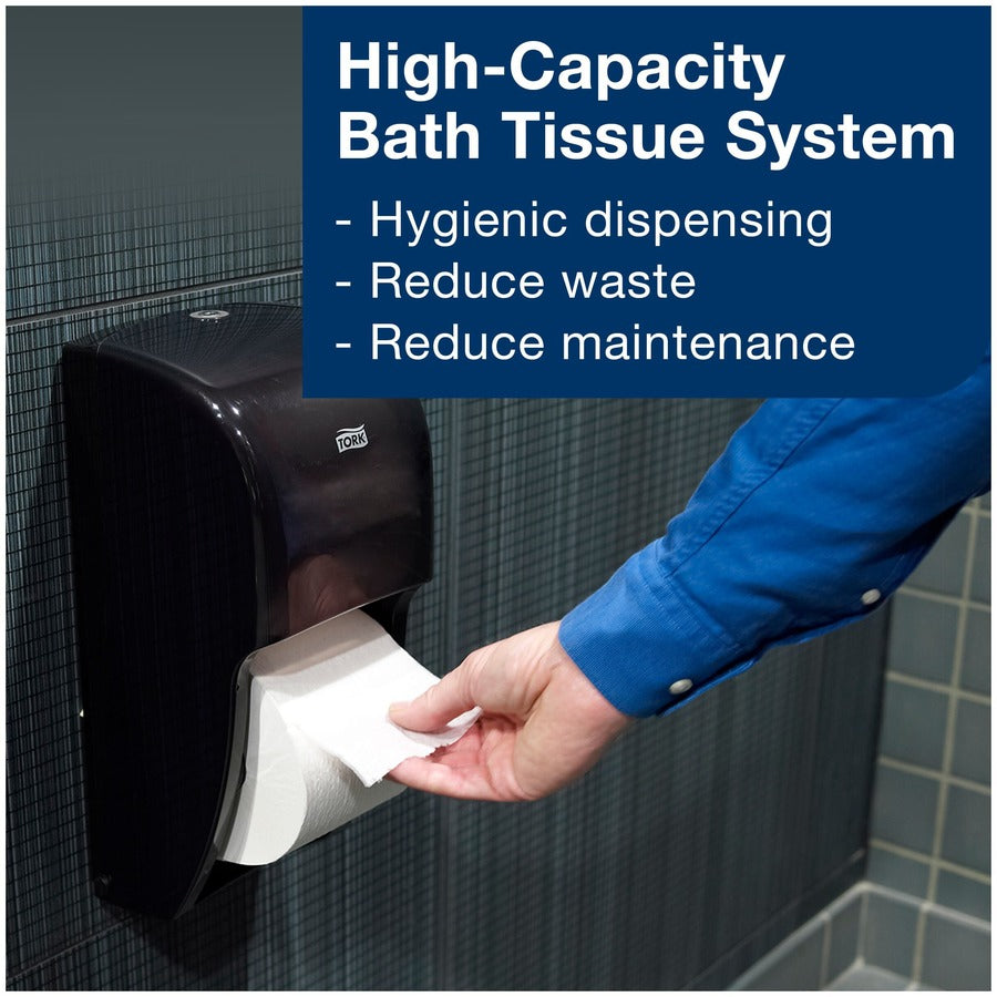 TORK Twin Toilet Paper Roll Dispenser Black T26 - 14.2’’ Height x 6.3’’ Width 6.5’’ Depth - Plastic - Bathroom Tissue