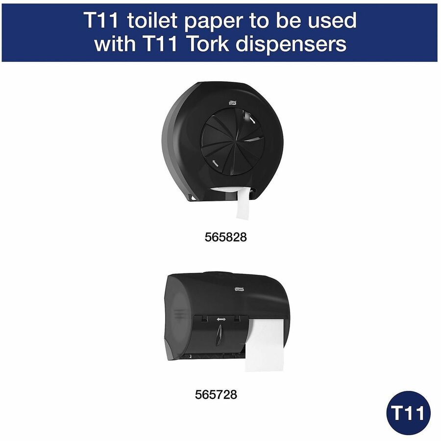 TORK Universal Bath Tissue Roll with OptiCore - 2 Ply - 3.80’’ Width x 288.30 ft Length - 865 Sheets/Roll - 5.60’’
