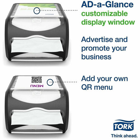 TORK Xpressnap Counter Napkin Dispenser Black N4 - 5.7’’ Height x 7.5’’ Width 12.1’’ Depth - Plastic - Licorice