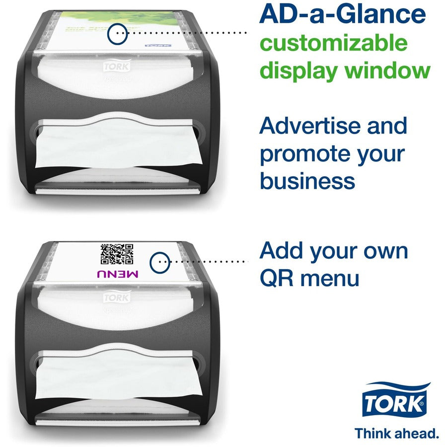TORK Xpressnap Counter Napkin Dispenser Black N4 - 5.7’’ Height x 7.5’’ Width 12.1’’ Depth - Plastic - Licorice