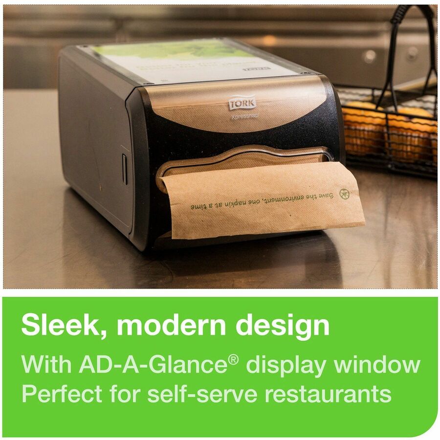 TORK Xpressnap Counter Napkin Dispenser Black N4 - 5.7’’ Height x 7.5’’ Width 12.1’’ Depth - Plastic - Licorice