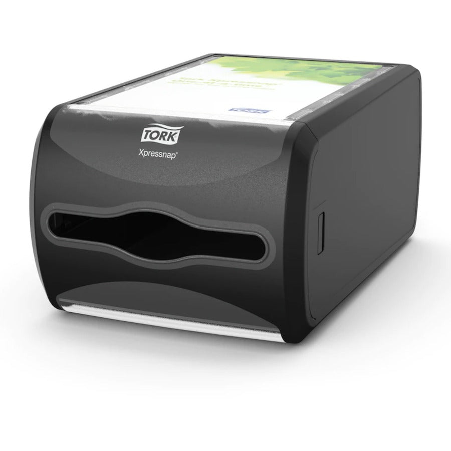 TORK Xpressnap Counter Napkin Dispenser Black N4 - 5.7’’ Height x 7.5’’ Width 12.1’’ Depth - Plastic - Licorice