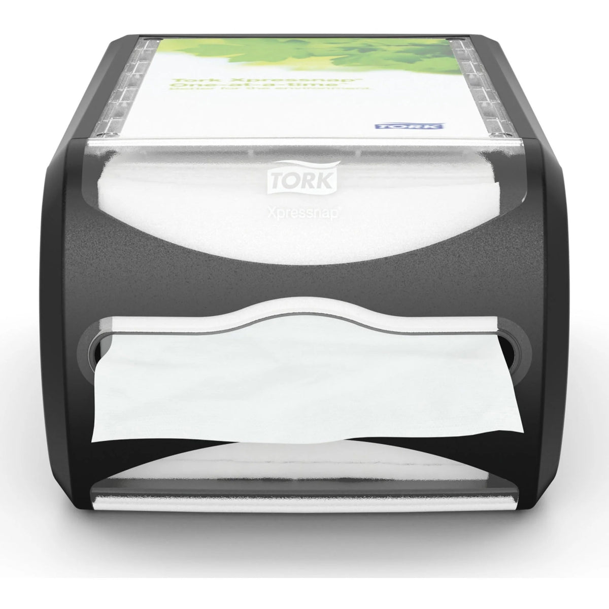TORK Xpressnap Counter Napkin Dispenser Black N4 - 5.7’’ Height x 7.5’’ Width 12.1’’ Depth - Plastic - Licorice