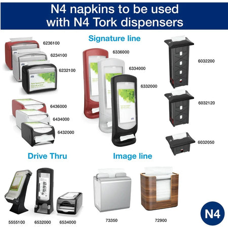 TORK Xpressnap Natural Dispenser Napkin N4 - 1 Ply - Interfolded - 8.50’’ Width x 13’’ Length - Paper - 500 / Pack - 12