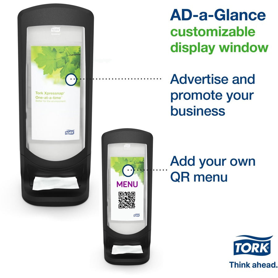 TORK Xpressnap Stand Napkin Dispenser Black N4 - 24.5’’ Height x 9.3’’ Width Depth - Plastic - Dispensers