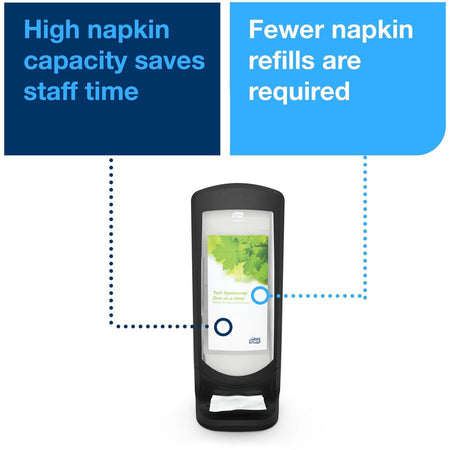 TORK Xpressnap Stand Napkin Dispenser Black N4 - 24.5’’ Height x 9.3’’ Width Depth - Plastic - Dispensers