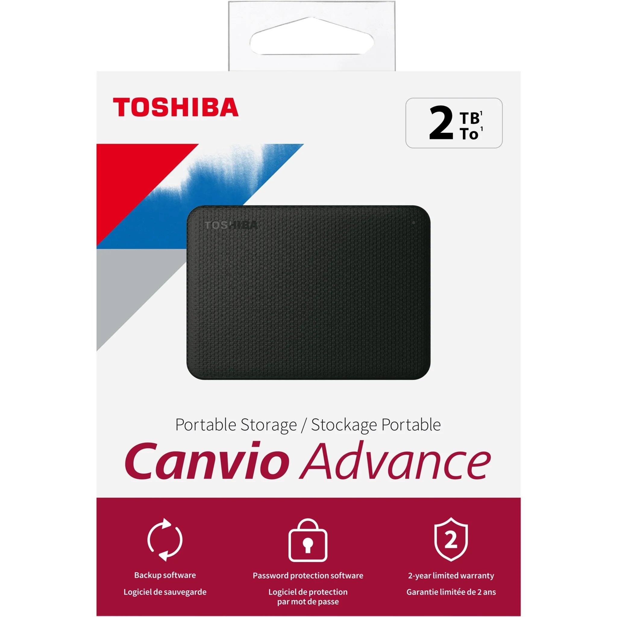 Toshiba Canvio Advance 2TB Portable Hard Drive - Black USB 3.0 - Memory & Drives