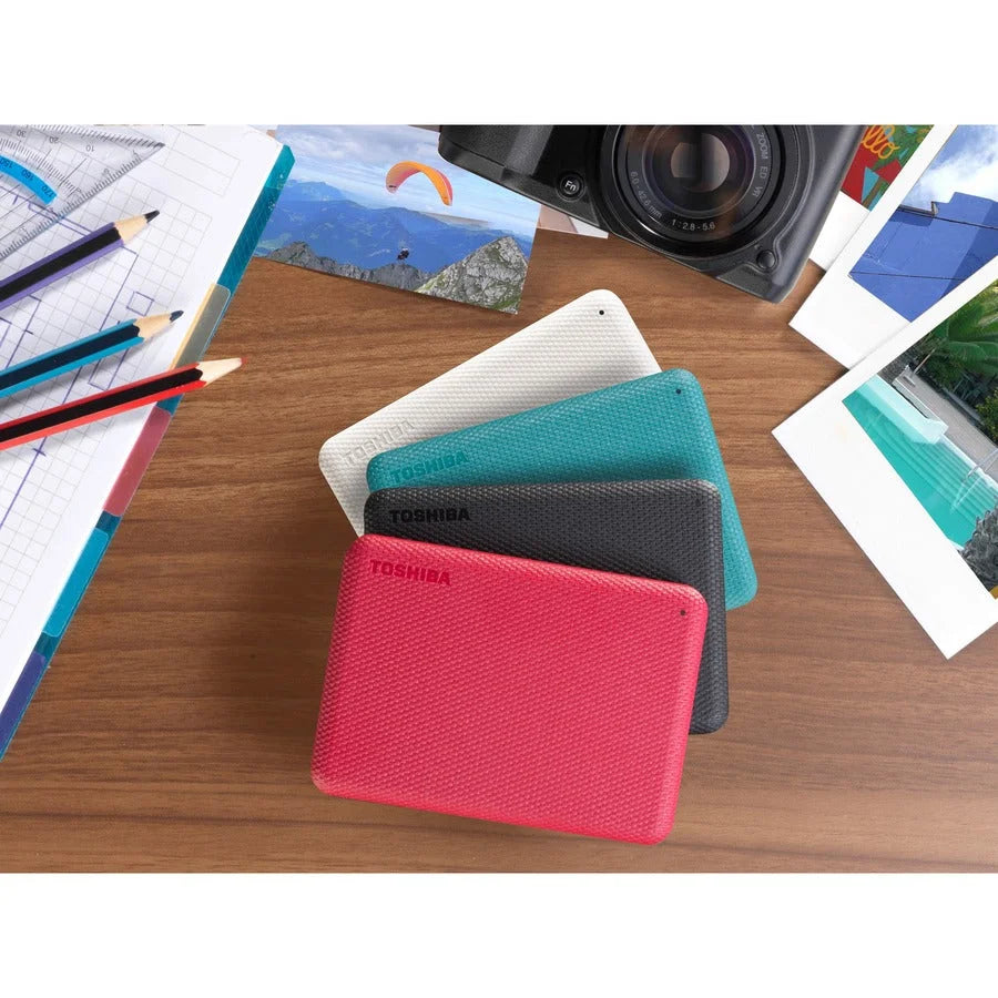 Toshiba Canvio Advance 2TB Red Portable Hard Drive - USB 3.0 - Memory & Drives