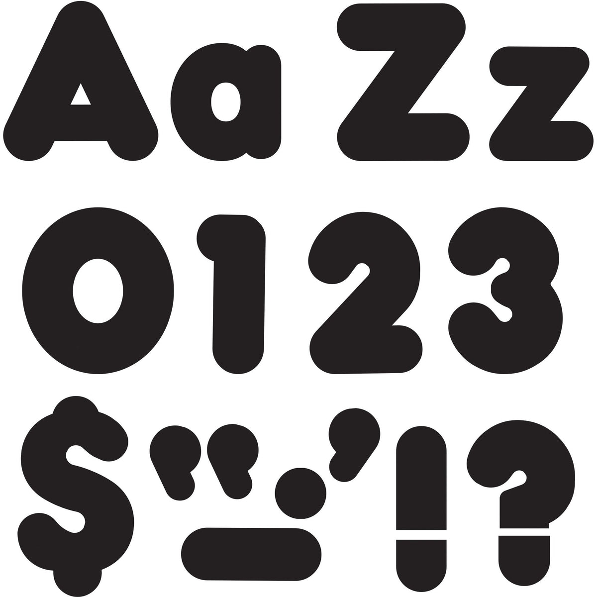 Trend Black 4" Casual Combo Ready Letters Set - 2000